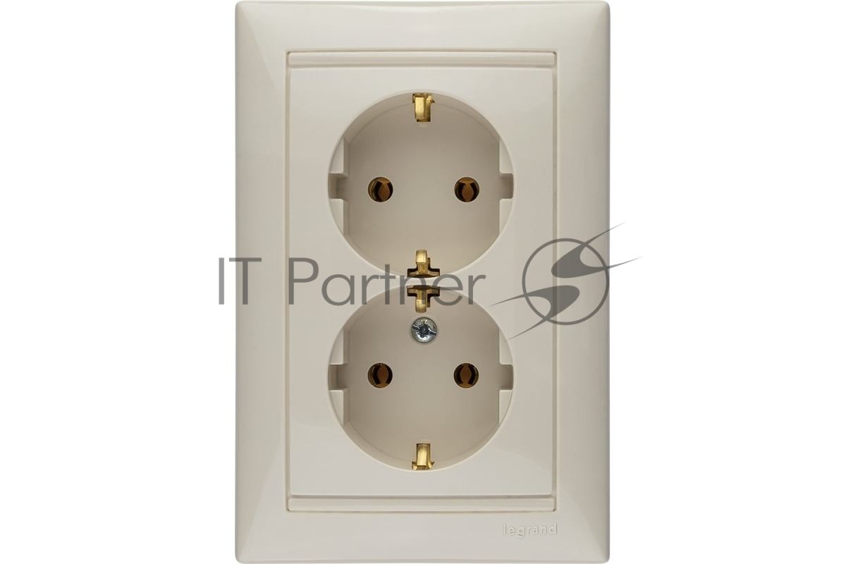 Legrand Legrand 774370 Розетка двойная (моноблок) Valena с заземлением (слоновая кость)
