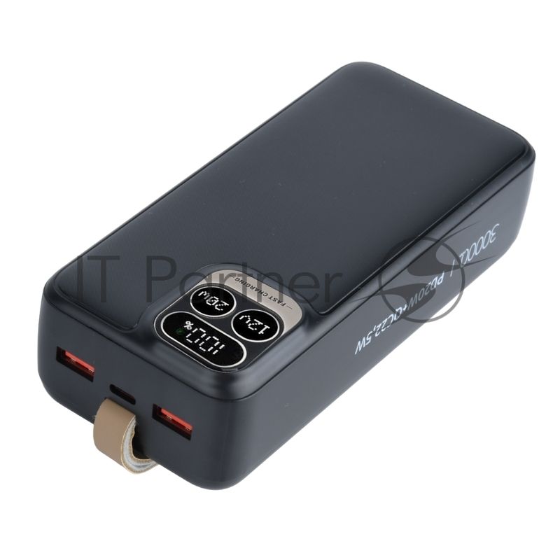 Портативный аккумулятор Perfeo Powerbank Atomic Age 30000 mAh/LED дисплей/PD + QC 3.0/Type-C/2 USB/Выход: 5A, max 22.5Wчерный (PF_E1478)