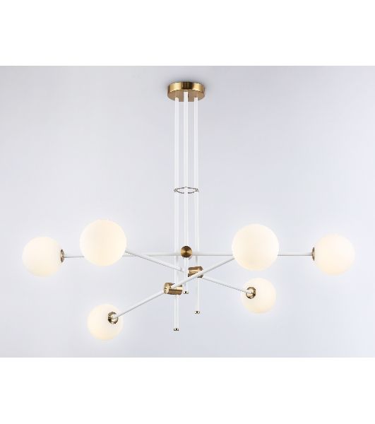 Светитльник Ambrella Light TR2521/6 WH/BS белый/латунь G9/6 max 10W D970*750