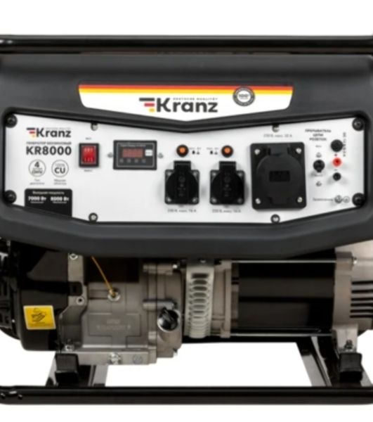 Генератор бензиновый Kranz KR8000EA, 8кВт, 25л, коннектор автоматики, электростартер
