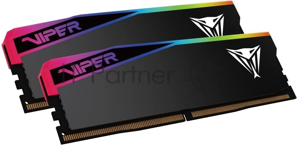 Оперативная память Patriot Viper Elite 5 Ultra RGB, DDR5, 32GB (2x16GB), 6000 MHz, CL28, с радиатором, RGB, чёрный
