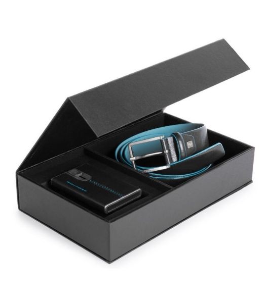 Ремень мужской Piquadro Blue Square CUBOX15B2R/N черный натур.кожа