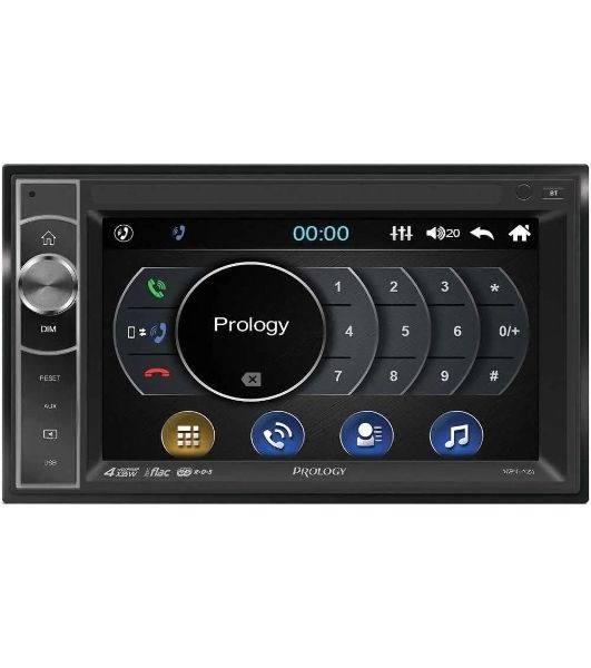 Автомагнитола Prology MPV-120, 2 DIN, 6.2", Bluetooth, USB Type-A, AUX, пульт ДУ