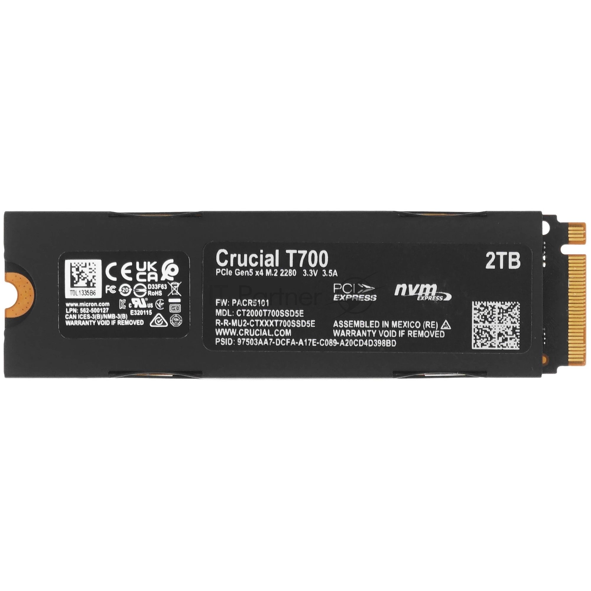Накопитель SSD Crucial T700 2Tb PCIe Gen5 NVMe M.2 SSD with heatsink CT2000T700SSD5
