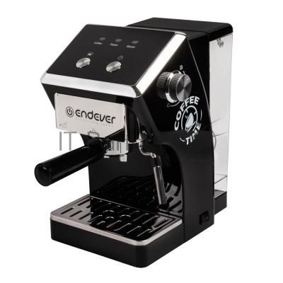 Кофеварка рожкового типа электрическая Endever Costa-1085, объем-1,5л, цвет черный, мощность 1200 Вт, давление 15 бар, 2 шт/уп