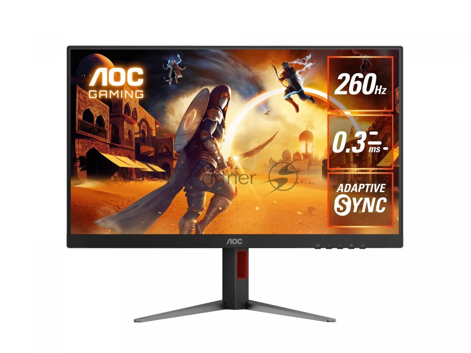 Монитор 27" AOC Q27G4Z IPS 2560x1440, 260 Гц, 1 мс, 16:9, 350 кд/м², HDMI 2.0, DP 1.4, 3.5 Jack, FreeSync, Flicker-Free, VESA 100x100, черный/красный