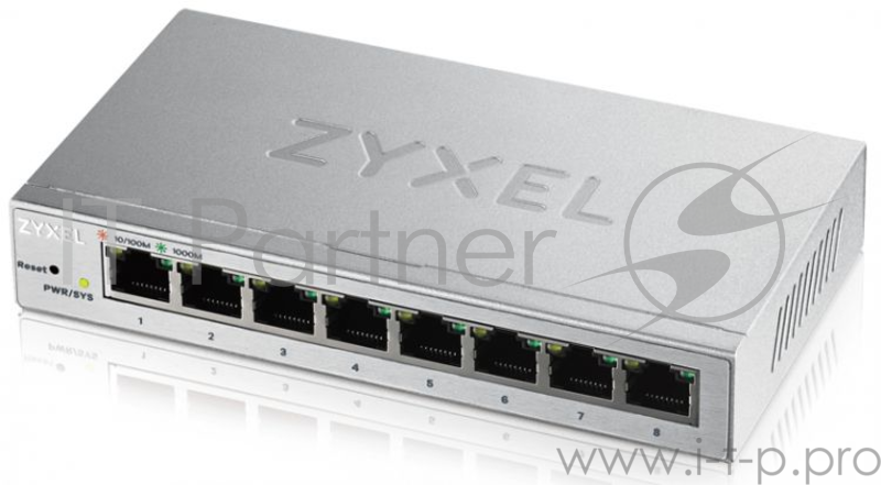 Коммутатор ZyXEL GS1200-8 Smart 8-port GbE Web Managed Switch, 60W, VLAN, IGMP, QoS, Link Aggregation