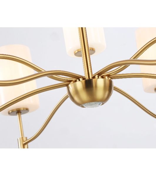 Люстра Ambrella light LH56054/6+3 BS/FR латунь/белый матовый E14*9 max 40W D765*1060