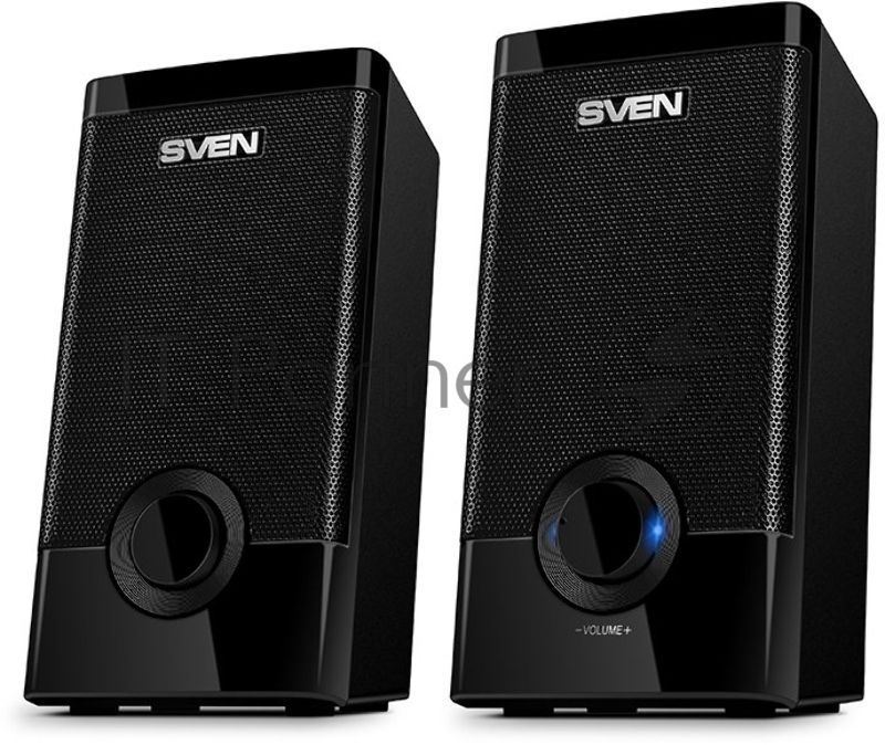 Колонки SVEN 318 черный USB-порт ПК, ноутбука или адаптер 5V DC