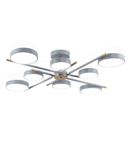 Люстра светодиодная на штанге Ambrella light FL516339/8 GR/CP серый/медь 120W 3000-6000K D850*170 (без ПДУ)