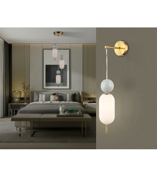 Настенный светильник Ambrella light LH53108 BS/GR/FR латунь/серый/белый матовый G9 max 28W 100*200*570
