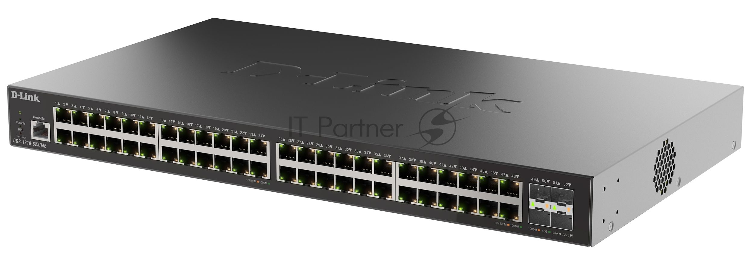Коммутатор D-Link DGS-1210-52X/ME/C1A, 48×1 Гбит/с + 4×10 Гбит/с SFP+, управляемый