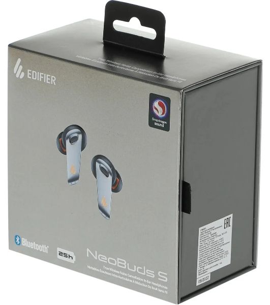 Наушники TWS Edifier NeoBuds S черный, внутриканальные, Bluetooth, активное шумоподавление, до 6 ч