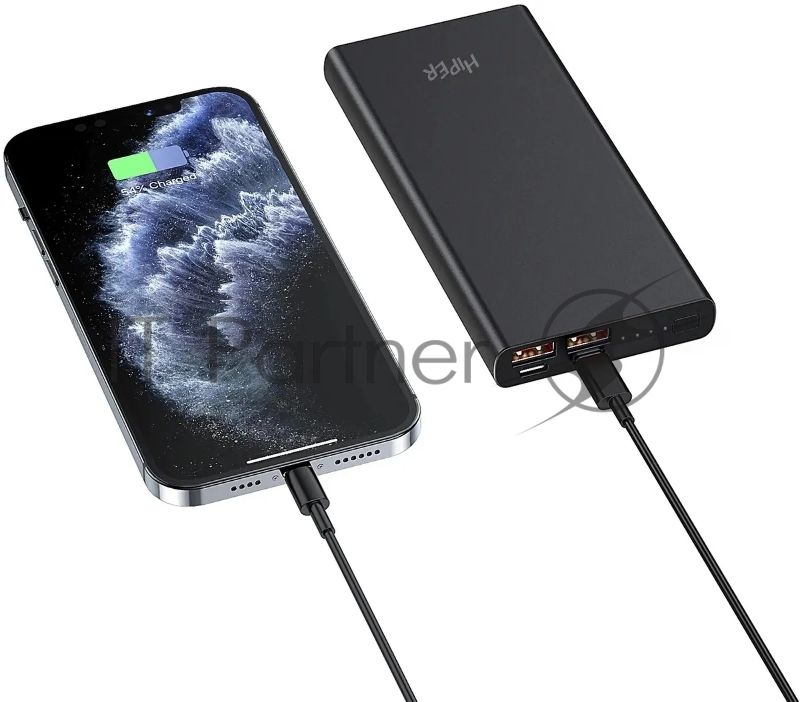 Портативный аккумулятор HIPER CORE XL Metal черный (10000 мА·ч)