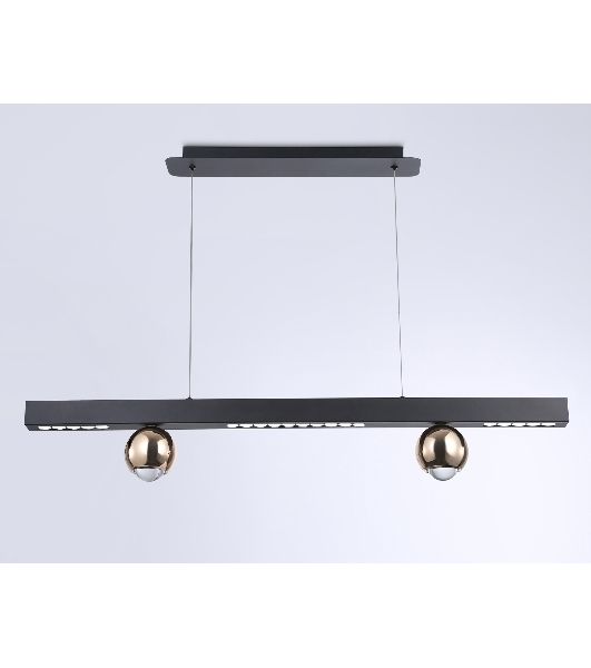 Подвесной светодиодный светильник Ambrella light FL5956 BK/GD черный/золото 4200K 18W 1000*70*1200 (Без ПДУ)
