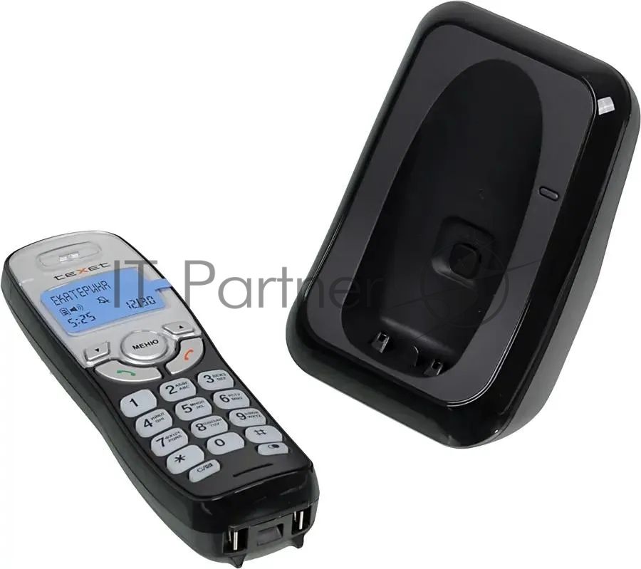 Радиотелефон teXet TX-D6905A черный (громкая связь,телефонная книга на 50 имен и номеров, определитель номера, будильник)