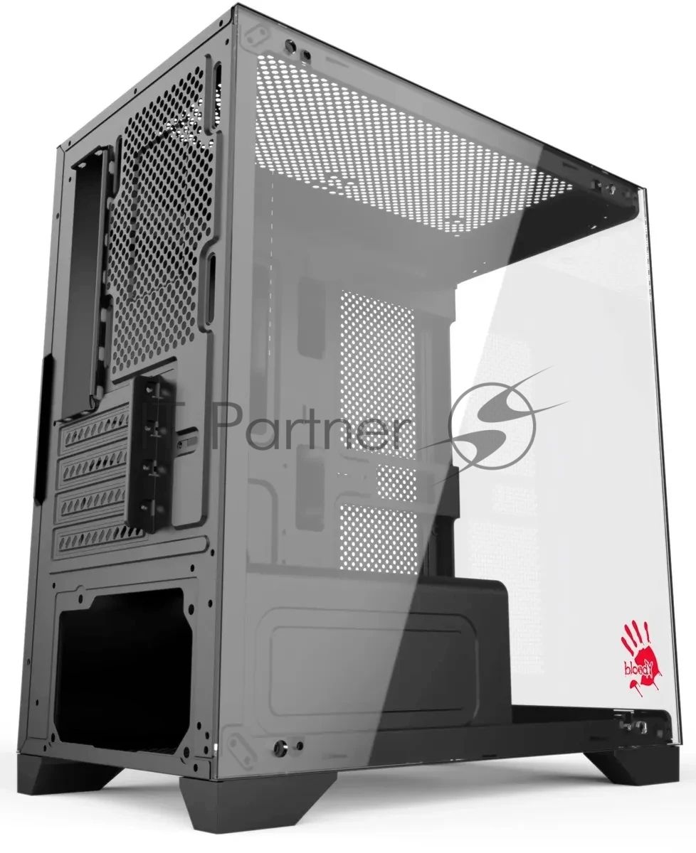 Компьютерный корпус Bloody BD-CC103 черный без БП mATX 7x120мм 1xUSB 2.0 1xUSB 3.0 audio bott PSU