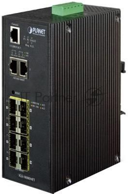 IGS-10080MFT индустриальный управляемый коммутатор IP30 Industrial 8* 100/1000F SFP + 2*10/100/1000T Full Managed Ethernet Switch (-40 to 75 degree C), 1588
