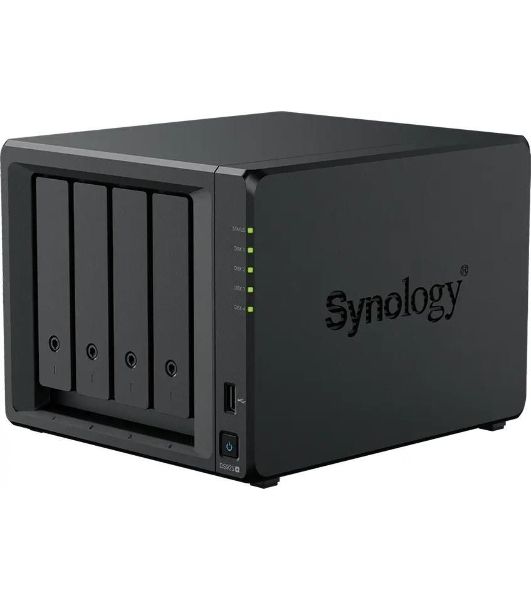 Сетевое хранилище Synology DiskStation DS925+ черный (AMD Ryzen V1500B/4Gb/4 pcs (3.5" or 2.5" SATA or SSD)/1xM.2 2280 NVMe SSD/RAID/1x4Gb/no WIFI) (DS