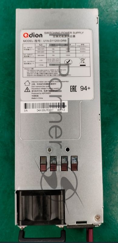 Серверный блок питания Server power supply Qdion Model U1A-D11200-DRB P/N:99MAD11200I1170411 CRPS 1U Module 1200W Efficiency 80 Plus Platinum, Gold Finger (option), Cable connector: C14