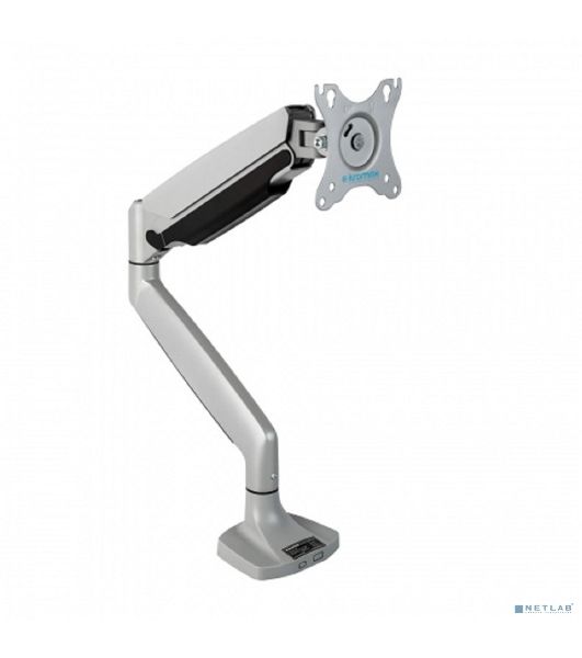 Кронштейн Kromax OFFICE-21 серебристый, 6 шт/уп. Кр. алюм. настол. для мон. 17"-45", max 15 кг, 6 ст св., нак. ±90°, пов. 360°, max VESA 100x100 мм.