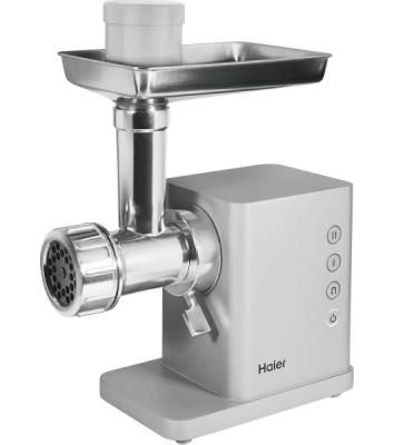 Мясорубка электрическая Haier HG-702 серебристый, 1900 Вт, 3.5 кг/мин, реверс, защита от перегрузки, насадки - 14