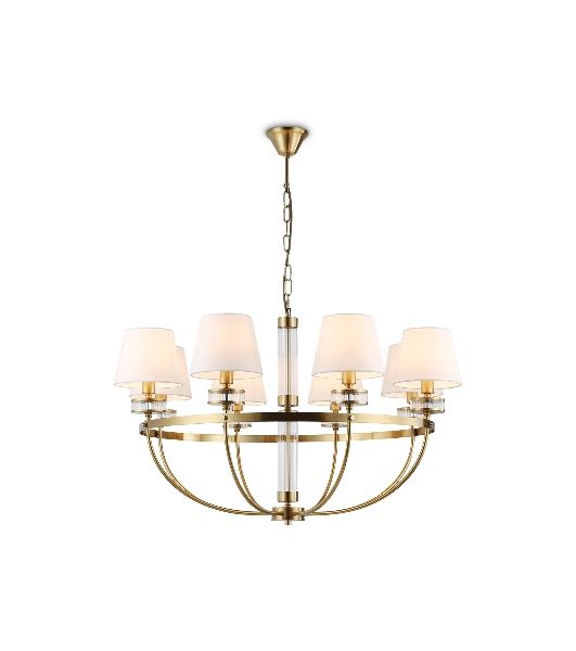 Люстра Ambrella light LH71253/8 BS/WH латунь/белый E14/8 max 40W D870*990
