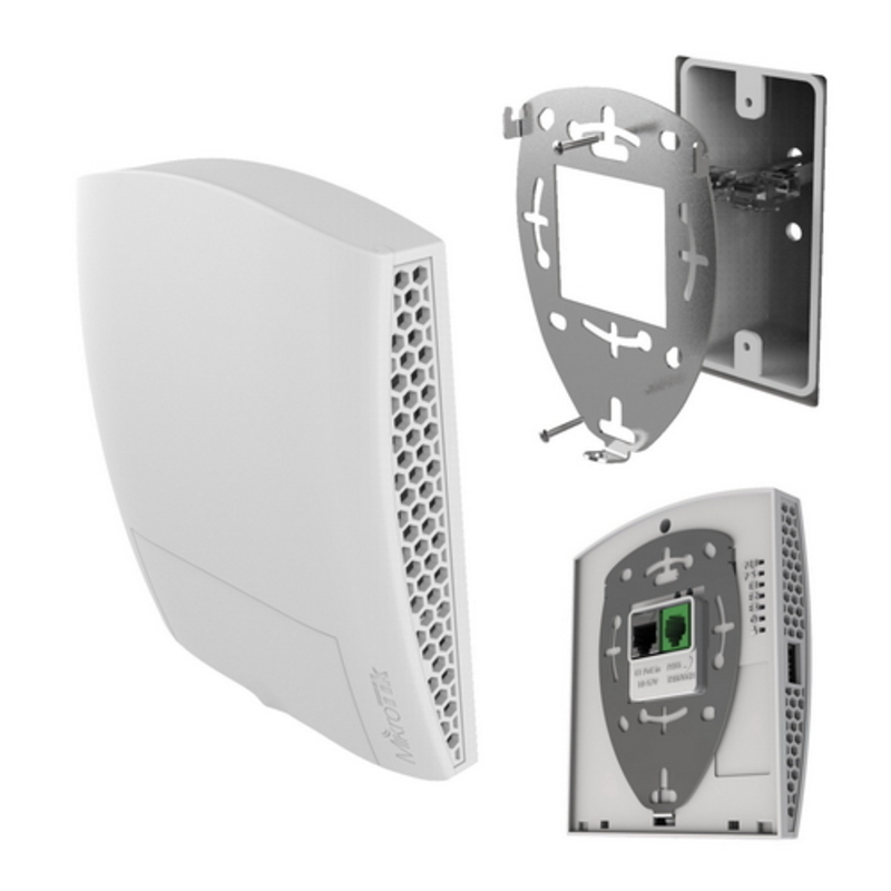 Точка доступа RBwsAP-5Hac2nD with 650MHz CPU, 64MB RAM, 3xLAN, built-in 2.4Ghz 802.11b/g/n two chain wireless with integrated antennas, built-in 5Ghz 802.11ac single chain wireless with integrated antenna, USB, plastic case, in-wall mounting bracket, Rout