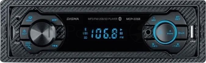 Автомагнитола Digma MCP-226B, 1 DIN, USB Type-A, AUX