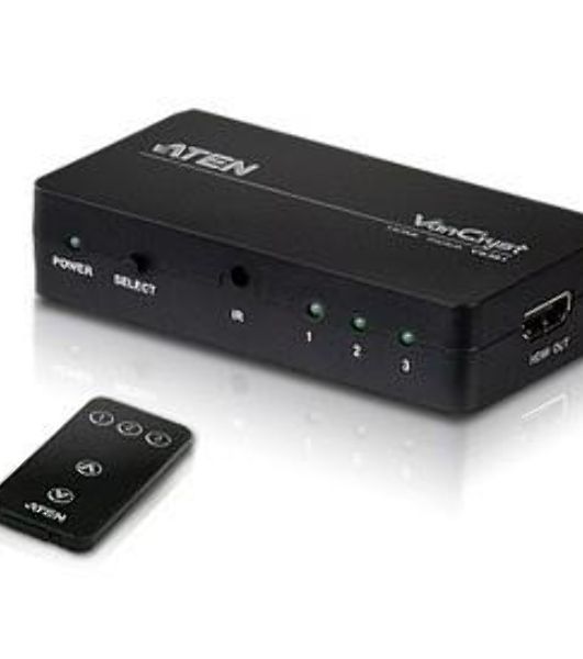 Переключатель электронный HDMI ATEN VS381-AT 3>1 телевизор/панель/монитор/проектор, без шнуров, (1920x1200 60Hz;480P/720P/1080i/1080P;HDMI 1.3/HDCP