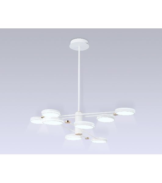 Подвесной светодиодный светильник Ambrella light FL51642/8 WH/GD белый/золото 3000K/4200K/6400K 67W D1000*850 (Без ПДУ)