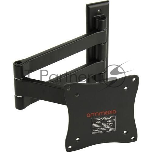 Кронштейн ARM Media LCD-7101 черный для LCD/LED ТВ 10"-26", настенный, 4 степени свободы, VESA 75/100, max 15 кг