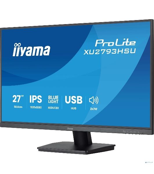 Монитор 27" Iiyama ProLite XU2793HSU-B7 IPS 1920x1080, 100 Гц, 1 мс, 16:9, 300 кд/м², HDMI 2.0, DP 1.2, 3.5 Jack, USB Hub (2x USB 2.0), динамики (2x2 Вт), Adaptive-Sync, черный