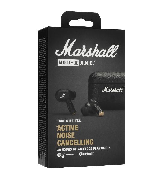 Наушники TWS Marshall Motif II черный, внутриканальные, Bluetooth, активное шумоподавление, беспроводная зарядка, до 6 ч