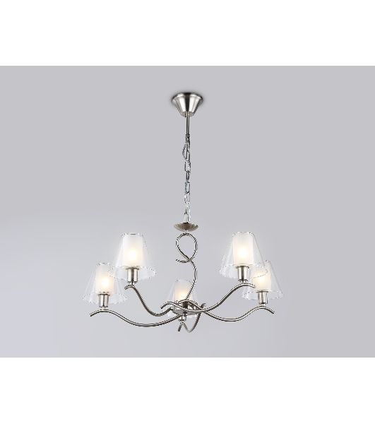 Люстра Ambrella light LH57081/5 SN/FR никель/белый матовый E14/5 max 40W D690*790
