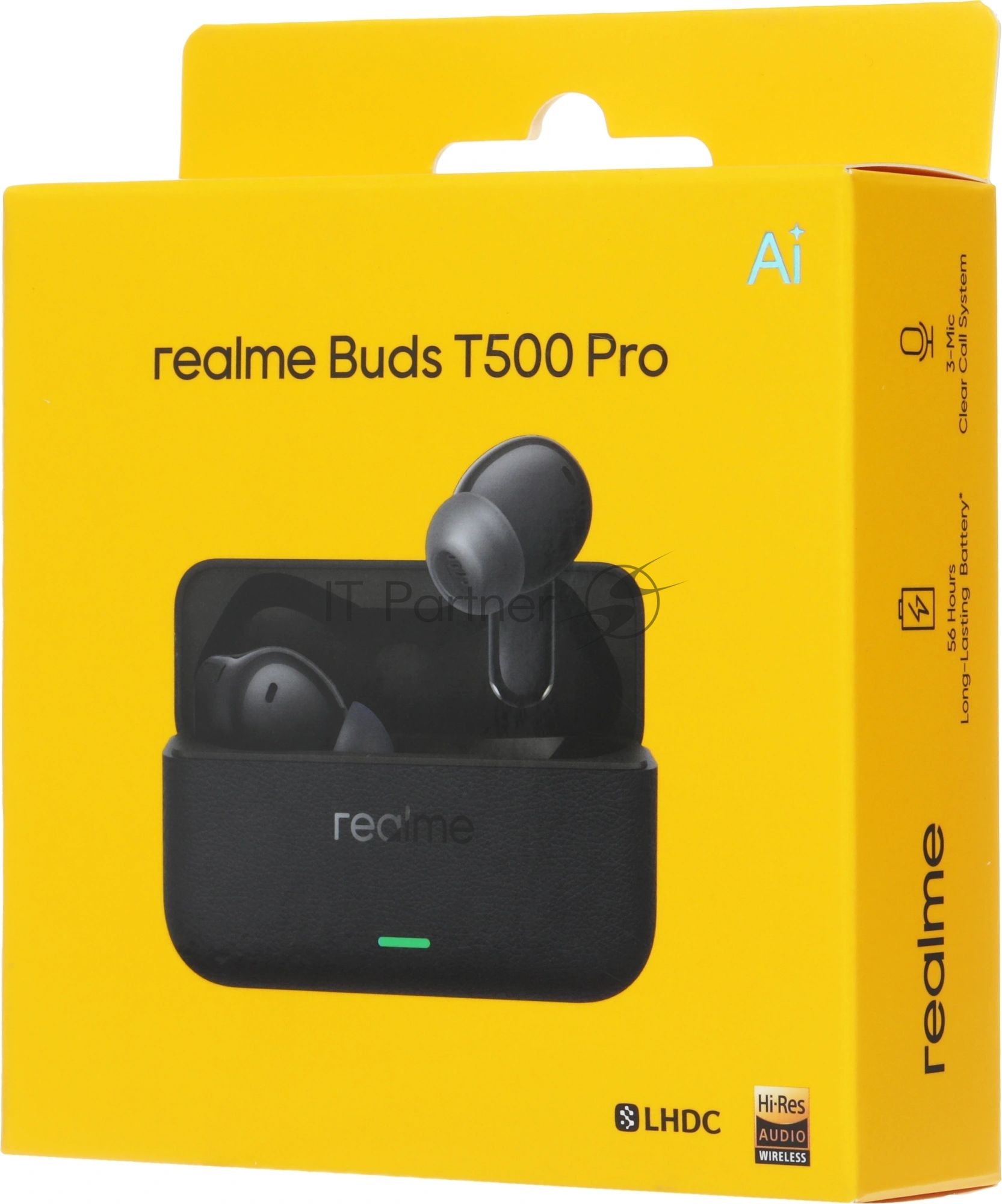 Наушники TWS Realme Buds T500 Pro черный, внутриканальные, Bluetooth, активное шумоподавление, до 56 ч
