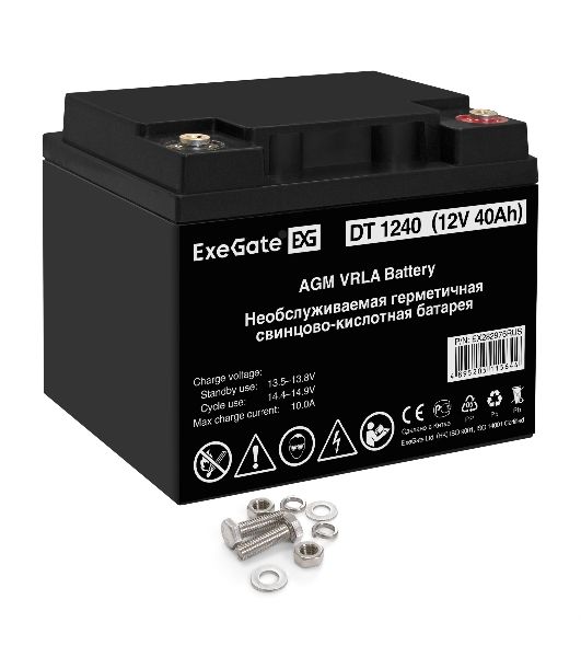 Батарея ExeGate DT 1240 (12V 40Ah), клеммы под болт М6