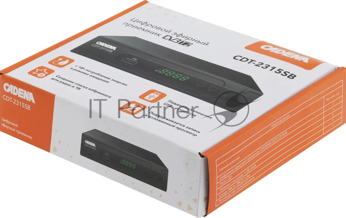 Приставка для цифрового ТВ Cadena CDT-2315SB черный, DVB-T2, DVB-T, HDMI, USB 2.0