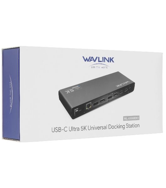 Док-станция WAVLINK WL-UG69DK1, USB Type-C, DisplayPort/HDMI/RJ-45/USB Type-C/Jack 3.5mm, USB