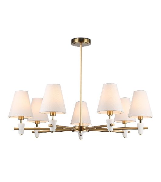 Люстра Ambrella light LH75045/7 BS/WH латунь/белый E14*7 max 40W D840*580