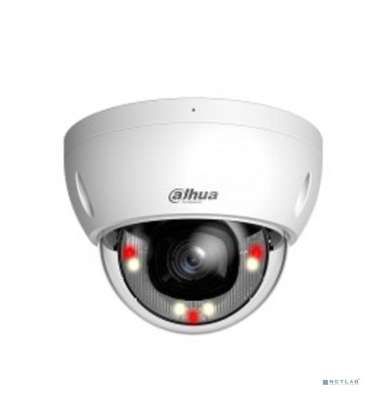 Уличная купольная IP-видеокамера Dahua DH-IPC-HDBW2449EP-S-IL-0280B Smart Dual Light с ИИ 4Мп, 1/2.9” CMOS, объектив 2.8мм, видеоаналитика, ИК до 30м, LED до 30м, IP67, корпус: металл