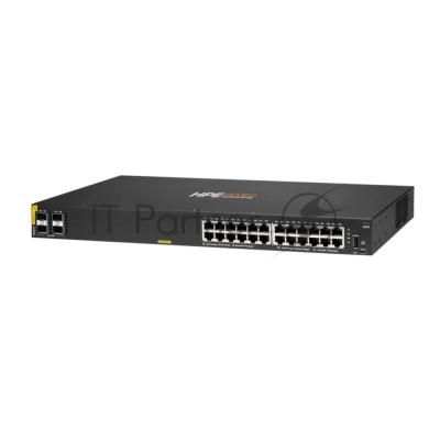 Коммутатор HPE Aruba Networking CX 6000 24G Class4 PoE 4SFP 370W, 24×1 Гбит/с PoE+ + 4×1 Гбит/с SFP, управляемый