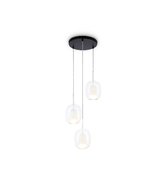Подвесной светильник Ambrella light LH11151/3 BK/WH/CL черный/белый/прозрачный E27*3 max 60W D425*1500