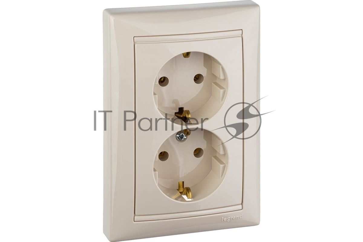 Legrand Legrand 774370 Розетка двойная (моноблок) Valena с заземлением (слоновая кость)