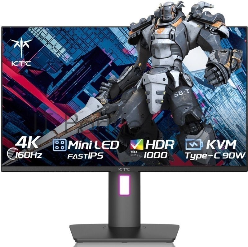 Монитор 27" KTC M27P20P IPS 3840x2160, 160 Гц, 1 мс, 16:9, 600 кд/м², 2xHDMI, 1xDP, 1xUSB-C, 2xUSB 3.0, 1x3.5 мм, черный
