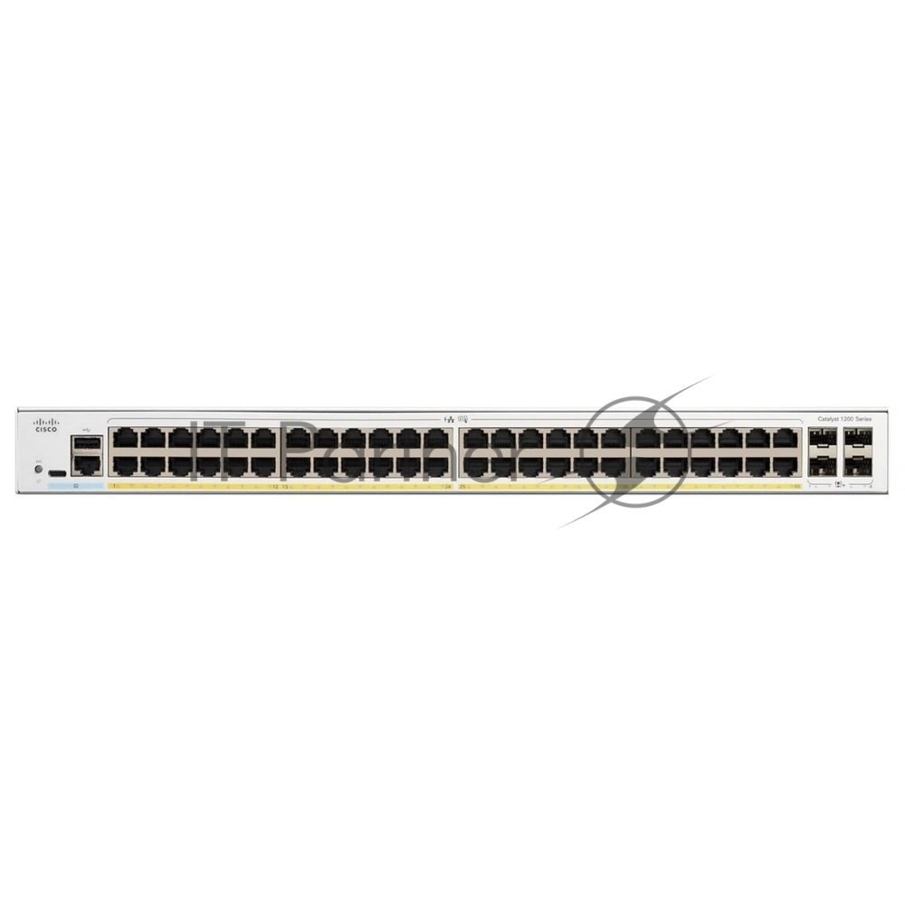 Коммутатор Cisco Catalyst C1200-48P-4X, 48×1 Гбит/с + 4×10 Гбит/с SFP+, управляемый