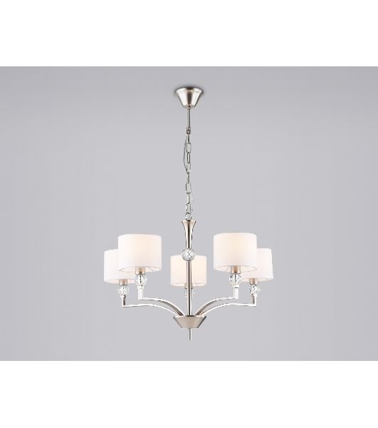 Люстра Ambrella light LH71121/5 SN/WH никель/белый E14/5 max 40W D660*880