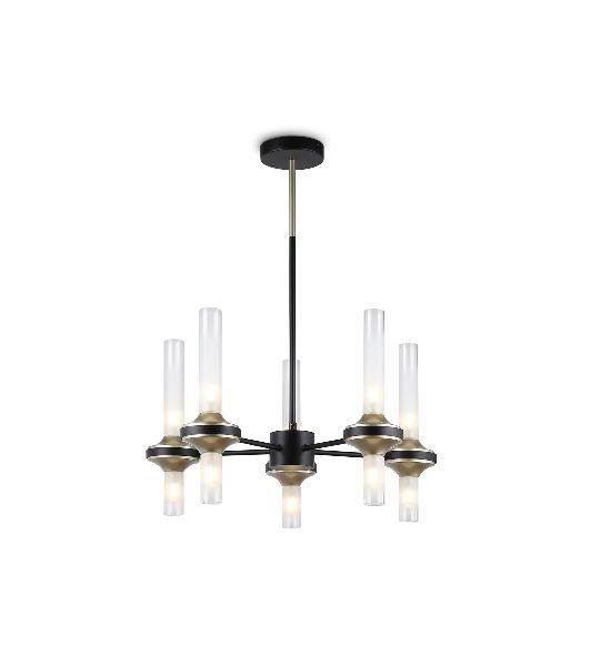 Люстра Ambrella light LH55351/10 BK/CGD/CL черный/золото/прозрачный G9/10 max 30W D550*690