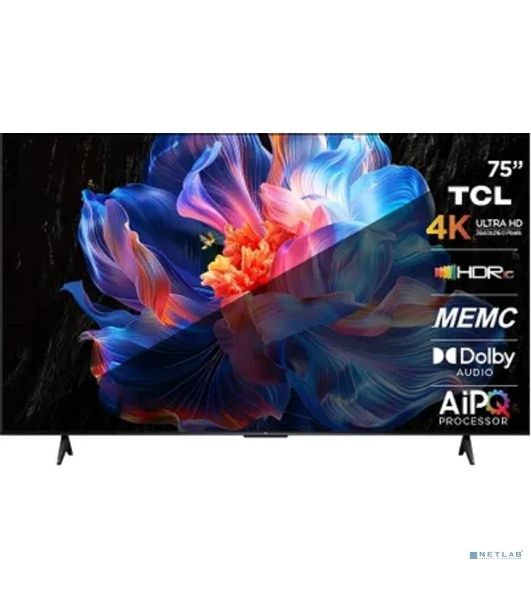 Телевизор TCL 75" 75P6K черный LCD DLED 4K UHD 60Hz Google TV