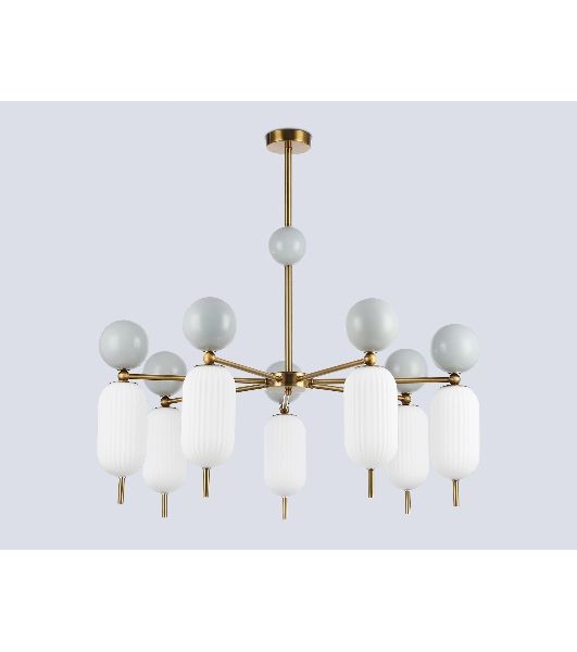 Светильник Ambrella light LH53106/7 BS/GR/FR латунь/серый/белый матовый G9*7 max 28W D800*800